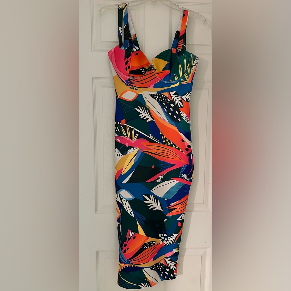 Fashion Nova Multicolor Abstract Dress